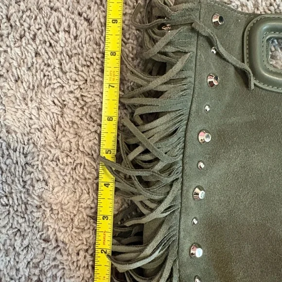 Maje M Bag - Fringe Olive Green Suede - Picture 8 of 8